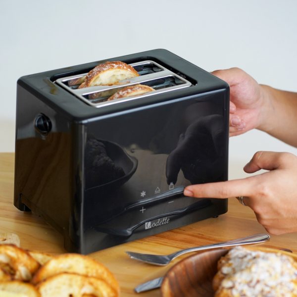 Odette Advanced Digital Touch Panel 2-Slice Bread Toaster With Croissant Warming Rack